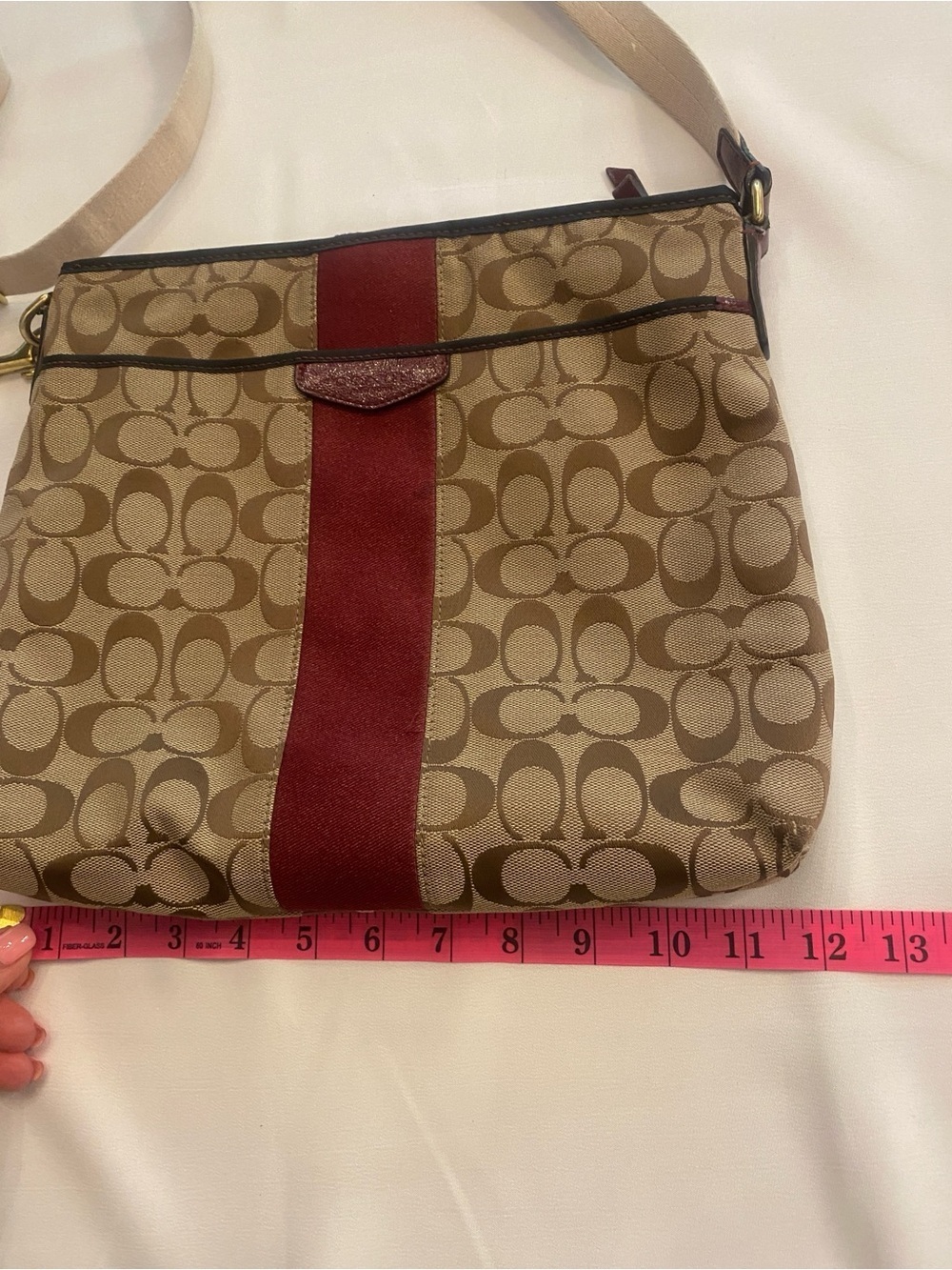 Coach Signature Crossbody Stripe File Bag Center Stripe F28502 - Picture 15 of 17